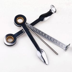 Hot-selling small-sized clean pipe knife with metal pressure bar scraper and needle-in-one three-in-one cigarette knife on foreign trade pla