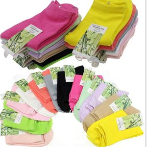 Lady Pure Color Stockings Fashion Bamboo Fiber Elastic Tops Long Socks Women Girl Sport Yoga Cotton Mid Sock WY394Q