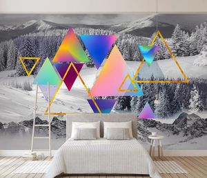 Personalizado alguma tamanho 3D Nordic Minimalismo paisagem Mural Modern Abstract Wallpaper Art Sala Quarto melhoria Home