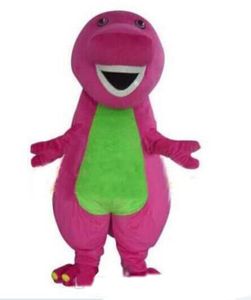 2020 Högkvalitativ Barney Dinosaur Mascot Kostymer Halloween Cartoon Vuxen Storlek Fancy Dress