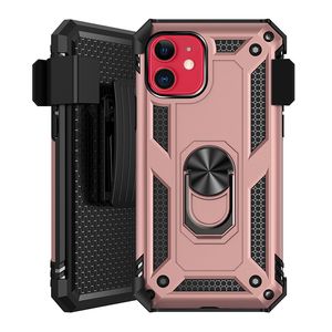 Dla Huawei Mate 20 30 Lite Y7 P40 Pro Y9S Ochronna wstrząsy Odporna na wstrząsy metalowa pierścień Klamerka Klamerka PC TPU Phone Case Pokrywa