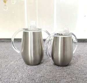 14oz Sippy Kupası Şarap Bardakları Kolları Ile Paslanmaz Çelik Tumbler Kapak Yumurta Şekli Bardak Ile Yalıtımlı Kupalar Stokta Özel Renkler