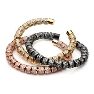 Fashion Gold Color Full CZ Charm Anil Arjandas Bracelet Macrame Bead Bracelet With Micro Pave Clear CZ Watch Protector Leather Bracelets Fo