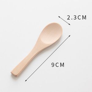 Small Mini Wooden Spoons For Kids Honey Kitchen Using Condiment Spoon 9*2.3cm No Paint LX1832