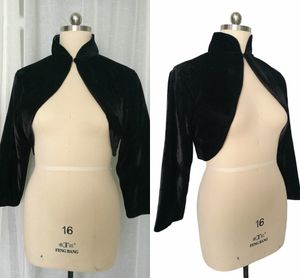 2022 Yeni Kadife Uzun Kollu Ceketler Gelinlik Balo Akşam Parti Elbiseler Için Yüksek Yaka Bolero Gelin Ceket Custom Made Güz Kış