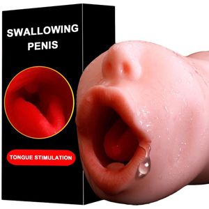 Sex Toys For Men 4D Realistic Deep Throat Male Masturbator Silicone Artificial Cup Vagina Mouth Anal Erotic Oral Sex Toys Y191010