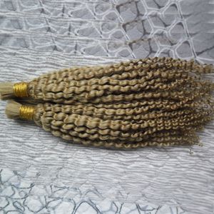 2 Pacotes Kinky brasileira Curly Pacotes Cabelo Humano trança massa 200g 100% em massa de cabelo trança Humano máquina feita