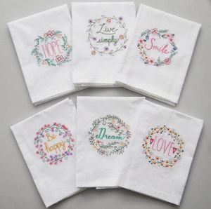 100pcs/lot High-quality Embroidered Tea Towels Cotton Napkins Table Napkins Home Kitchen Wedding Cloth Napkins 45*70cm SN2093