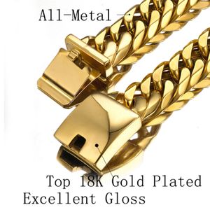 16mm Cool Square Buckle 316L Stainless Steel Silver/Gold Cuban Curb Chain Mens Male Necklace Or Bracelet 7-40" Fashion Jewelry