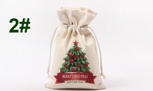 Designer-Canvas Santa Claus Drawstring Bags Xmas Gifts New Hot Santa Snowman Juldekorationer Candy Presentsäckväskor, 9 saker att välja