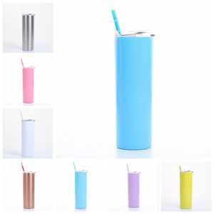 Outdoor Camping Travel Mugs Kids Cup With Straws Drinkware Coffee Mug Beer Cup Tea Juice Milk Drink Tumbler Stainless Steel Wine Cups YPP211