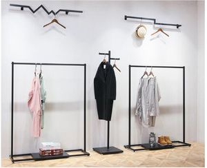 Clothes rack Showcase racks in men's and women's clothing stores Side-hanging clothes rack front Floor hanger