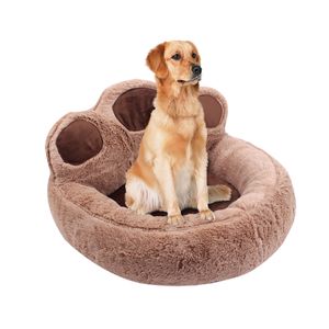長い豪華なスーパーソフトペットキャットベッドケンネル犬ラウンドキャット冬の暖かい寝袋子犬の子犬クッションマットポータブルの供給