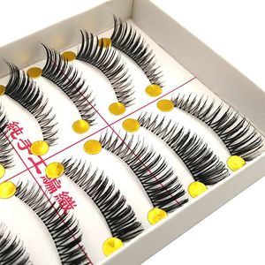 Short Fake Eyelashes 10 Pairs Natural False Lashes Black Cotton Stalk