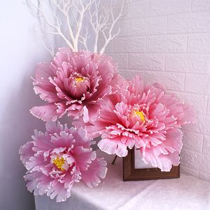 Simulazione Lino Grande peonia Fiori artificiali Sfondo di nozze Fiore finto Muro Guida stradale Decorazione ad arco Accessori per la decorazione della casa