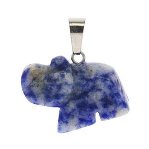 Requintado gemstone natural pingente elefante forma ágata pedra 12 mixcolor gemstone pingente set
