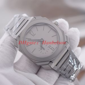 mens relógios de alta qualidade 102.713 casos Titanium Gents movimento Cinza Dial Sapphire superfície automáticas Reloj de lujo de pulso mecânicos