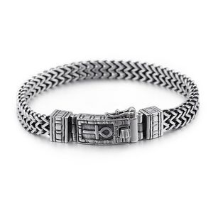 Punk masculino Mulheres Biker Link Bracelets Bangles Bangles pesados ​​vintage hiphop em aço inoxidável charme de malha de malha de pulseira de pulseira jóias masculinas