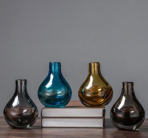ノルディック飾り花の配置シンプルな小さな新鮮な花瓶透明ガラス装飾家のリビングルームテーブルの装飾