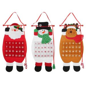 Santa Claus Babbo Natale Calendario Avvento decorazione del conto alla rovescia Babbo Natale in tessuto Decorazioni per le tasche per le tasche