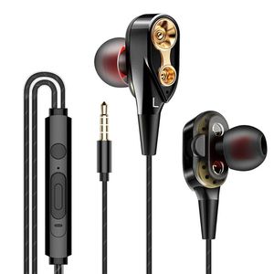 S100 alta BASS Dual Drive estéreo intra-auriculares Fones de ouvido com microfone 3,5 milímetros baratos Wired auriculares para Sumsung