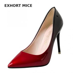 EXHORT MICE High Heels Damen Pumps Sexy Nachtclub Hochzeit Freizeitschuhe Spitzschuh Partys Kleid Farbverlauf Super Sommer