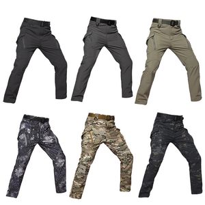 Utomhussport SoftShell ix9 byxor Woodland Hunting Shooting Tactical Camo Pants Combat Clothing Camouflage Trousers No05-210