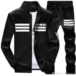 hurtownia mężczyzn sportswear bluzki i bluzy czarny biały jesień zima jogger sporting suitsWeat garnitury dresy zestaw plus rozmiar M-4XL