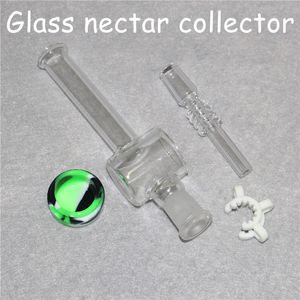 7.5 Inch Glass Nectar Hookahs with 10mm 14mm Quartz Tips Keck Clip 5ml Silicone Container Reclaimer Nectar Dab Straw Kit for Smoking