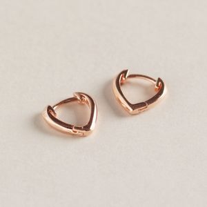 Wholesale small hoops resale online - 100 Solid Sterling Silver Heart Shape Hoop Earrings Women Rose Gold Plated Small Earring Brinco Fine Jewelry YME461