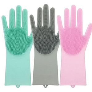 1pairs=2pcs Magic Washing Brush Silicone Glove Resuable Household Scrubber Anti Scald Dishwashing Gloves Kitchen Bed Bathroom Cleaning Tools