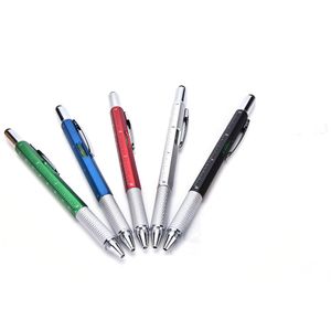 Multifunções Multi 6 em 1 Ferramenta Pen Ballpoint Caneta Screwdriver Régua Nível de Espírito Telefone Móvel Tela de Toque Reparação Stylus Caneta