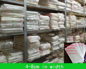 4 * 8cm 5 * 9cm 6 * 11cm 7 * 12cm 1000pcs Förpackningspåsar Flap Seal Självhäftande Poly Bag Opp Packaging Clear plastpåsar Partihandel