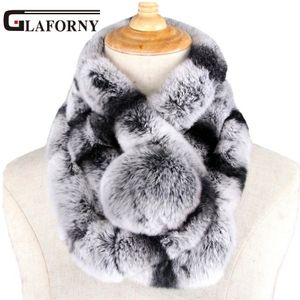 Glaforny winter beaver rabbit wool scarf collar lady winter warm fur scarf otter rabbit hair collar set wholesale D19011106