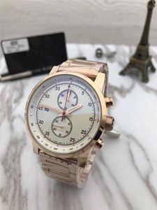 Gratis frakt Luxury Watch Brand Watches Quartz Movement Stopwatch Chronograph Wristwatch för Man 023