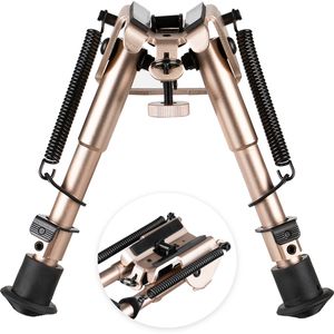 New Gold 6"-9" Harris Style Tactical Bipod 5 Levels Adjustable Spring Loaded Legs for hunting