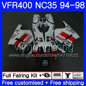 Kit för Honda RVF400R VFR400 NC35 V4 VFR400R 94 95 96 97 98 270HM.18 RVF VFR 400 R Castrol Green VFR 400R 1994 1995 1996 1997 1998 Fairing