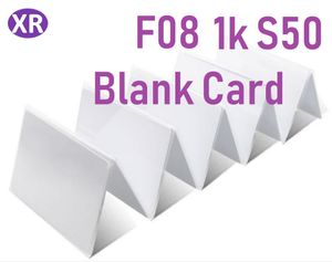 5000pcs 13.56mhz ISO14443A Vuoto bianco stampabile compatibile Fudan F08 1K Card / PVC Smart Chip Card per controllo accessi Accetta stampa