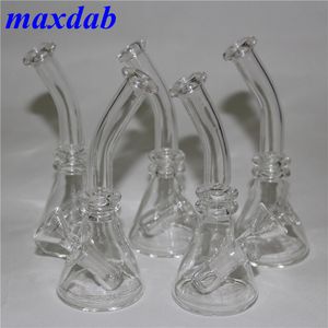 Mini cam beher bongs nargile su boruları 4.5 inç yükseklik 10mm dişi eklem sigara petrol kuleleri