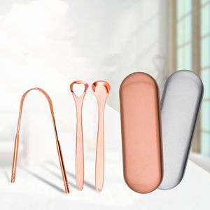 Stainless Steel Tongue Scraper Cleaner Fresh Breath Cleaning Coated Tongue Toothbrush Dental Oral Hygiene Care Tools 3pcs/set