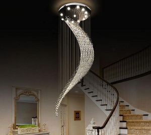 ラージムーン形状クリスタルシャンデリアライトフィクステッドモダンなランプの居間のホテルホール屋内装飾長い階段ペンダントランプMy