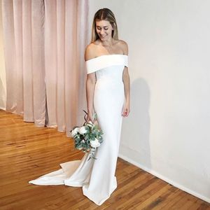 Classy Mermaid Country Bridesmaid Dresses Off The Shoulder Neck Wedding Guest Dress Sweep Train Custom Made Maid Of Honor Gowns 407