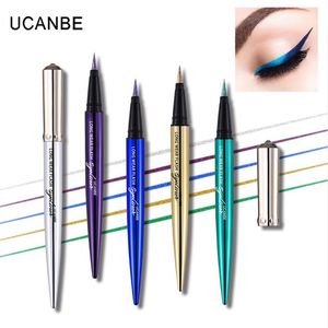 Ucanbe diamant glitter eyeliner penna lång slitage flash ögonfodral ögonskugga smink kit silkeslen smudge-proof eyeliner guld shimmer 120pcs / parti