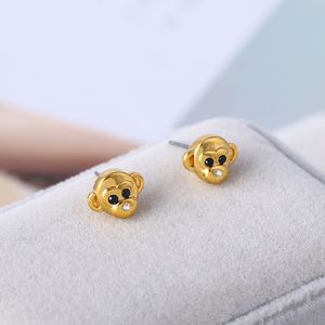 Fashion- charm earring with 0.9cm monkey head and diamond for women wedding jewelry gift Free shipping PS6753