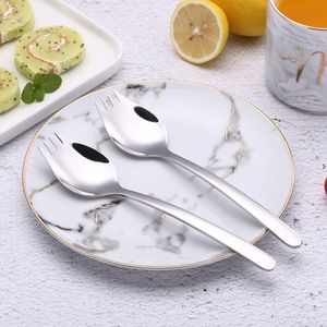 304 Stainless Steel Forks Food Grade Stainless Steel 304 Spork Glossy Polish Noodle Spoon Western Knife Fork Teaspoon Dinner Spoon LX7755