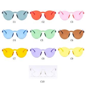 All'ingrosso-3 stile estate donna occhiali da sole senza montatura sfumature occhiali da sole femminile colore caramella fredda UV400 occhiali Oculos De Sol HZYJ288