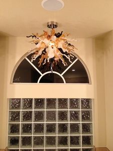 100% soprado CE UL Borosilicate Murano vidro Dale Chihuly Art Glass Chandelier decoração Home Hotel Art
