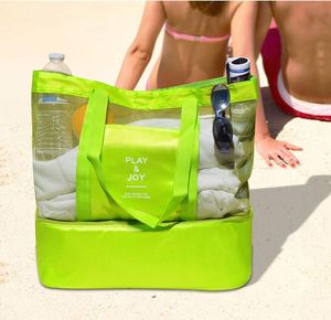 Mulifunktion husdjur hundväska isolerad kylare picknick handväska utomhus rese strandsäckar köksvaror smink väskor mesh tygväska redo att skicka