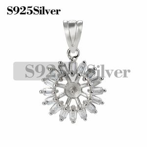 Claro CZ Pingente Pequeno Charme 925 Sterling Silver DIY Pérola Handmade Descobertas Jóias Acessórios 5 Peças