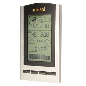 Freeshipping LCD Digital väderstation med inomhus utomhus trådlös temperatur fuktighet silver svart